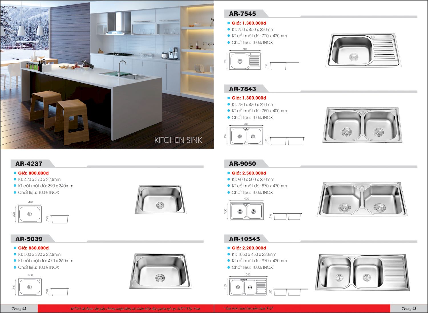 Thiết bị vệ sinh ARINO Catalogue và Bảng giá mới nhất /Page 32